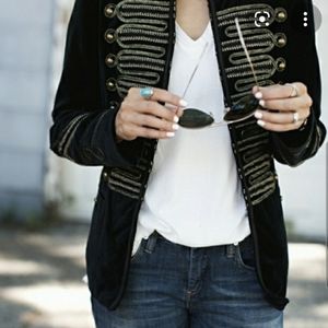 Blank NYC military velvet blazer